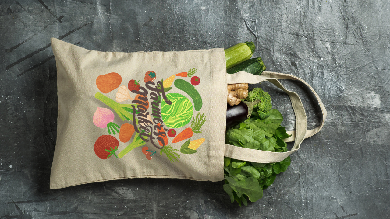 Farmer's Market Canvas Tote Bag