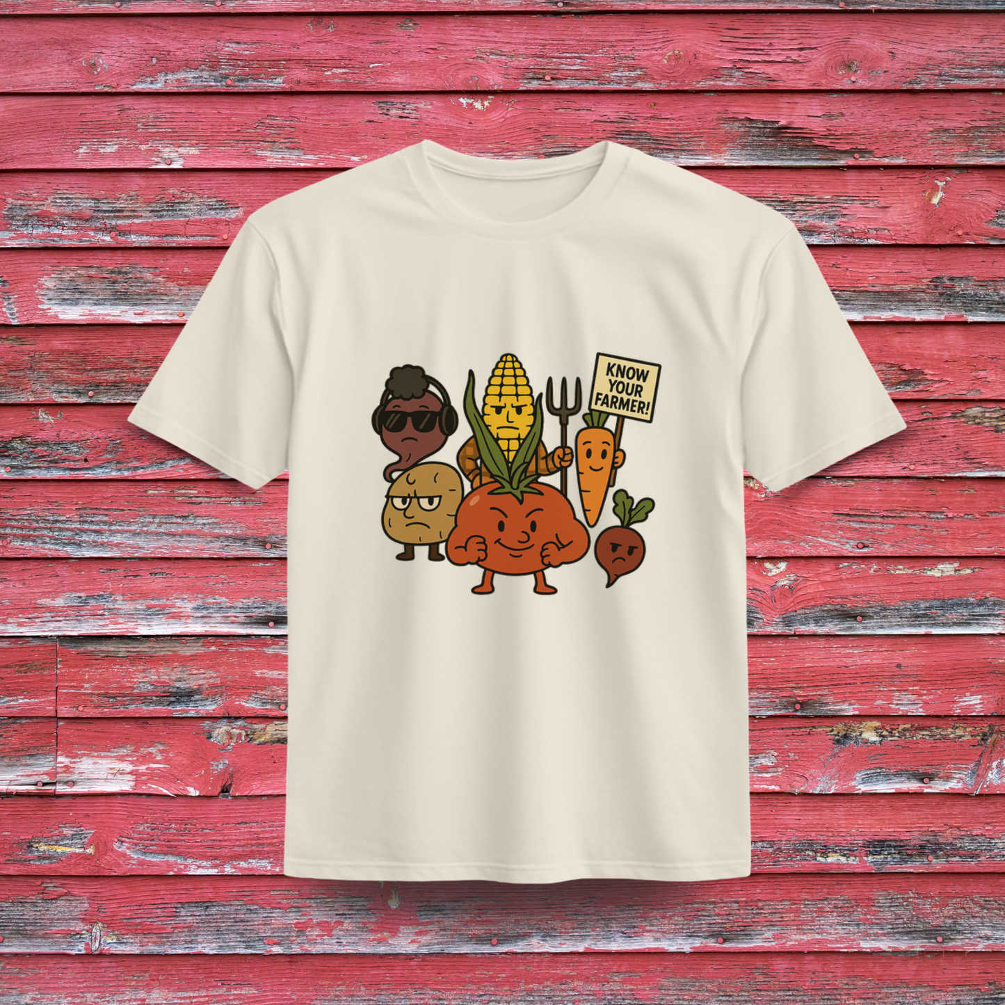 "Know Your Farmer" Veggie Gang 100% Organic Cotton T-Shirt