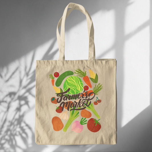 Farmer's Market Canvas Tote Bag
