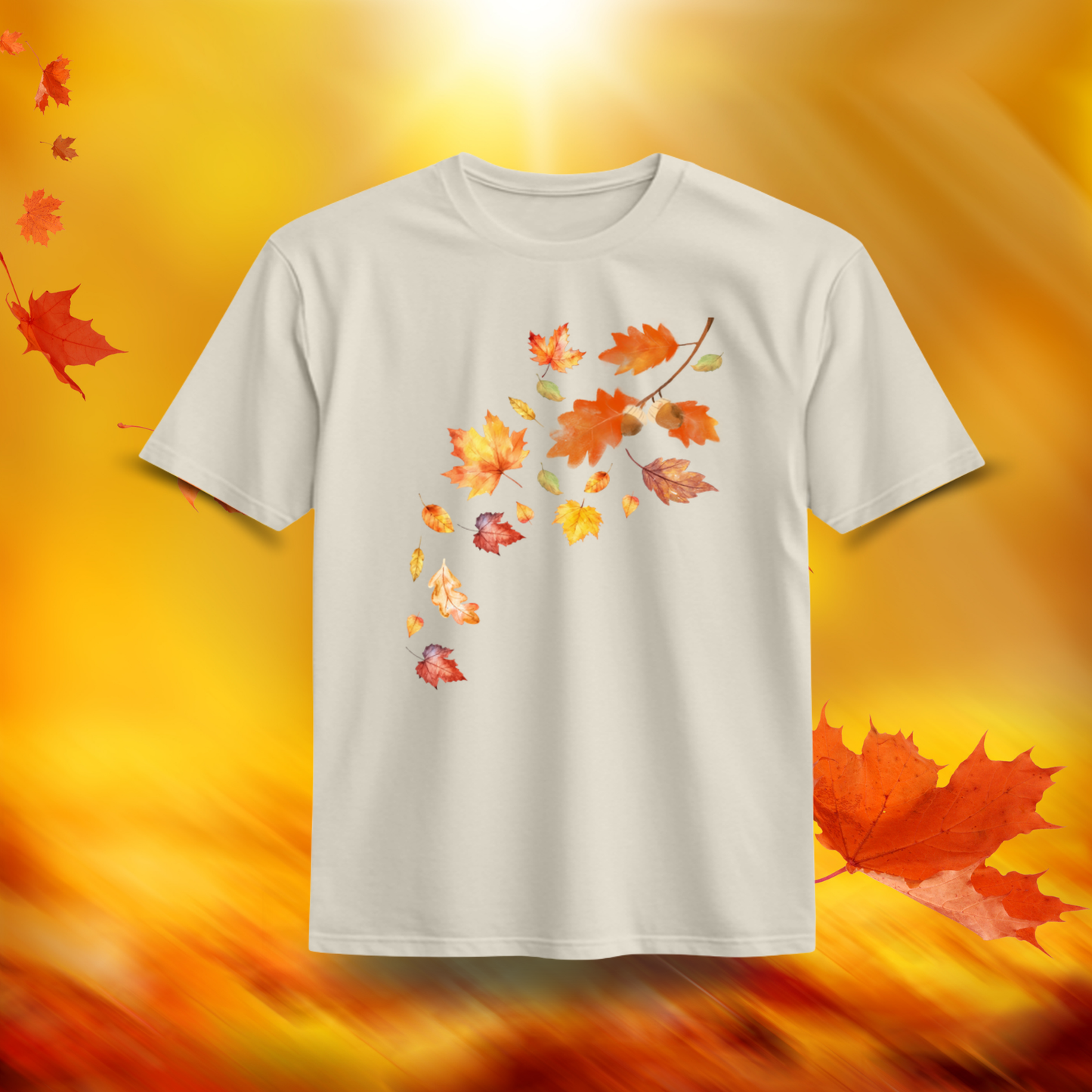 Falling Into Cozy Season Organic Cotton T-Shirt – Autumn Leaves Watercolor Fall Tee