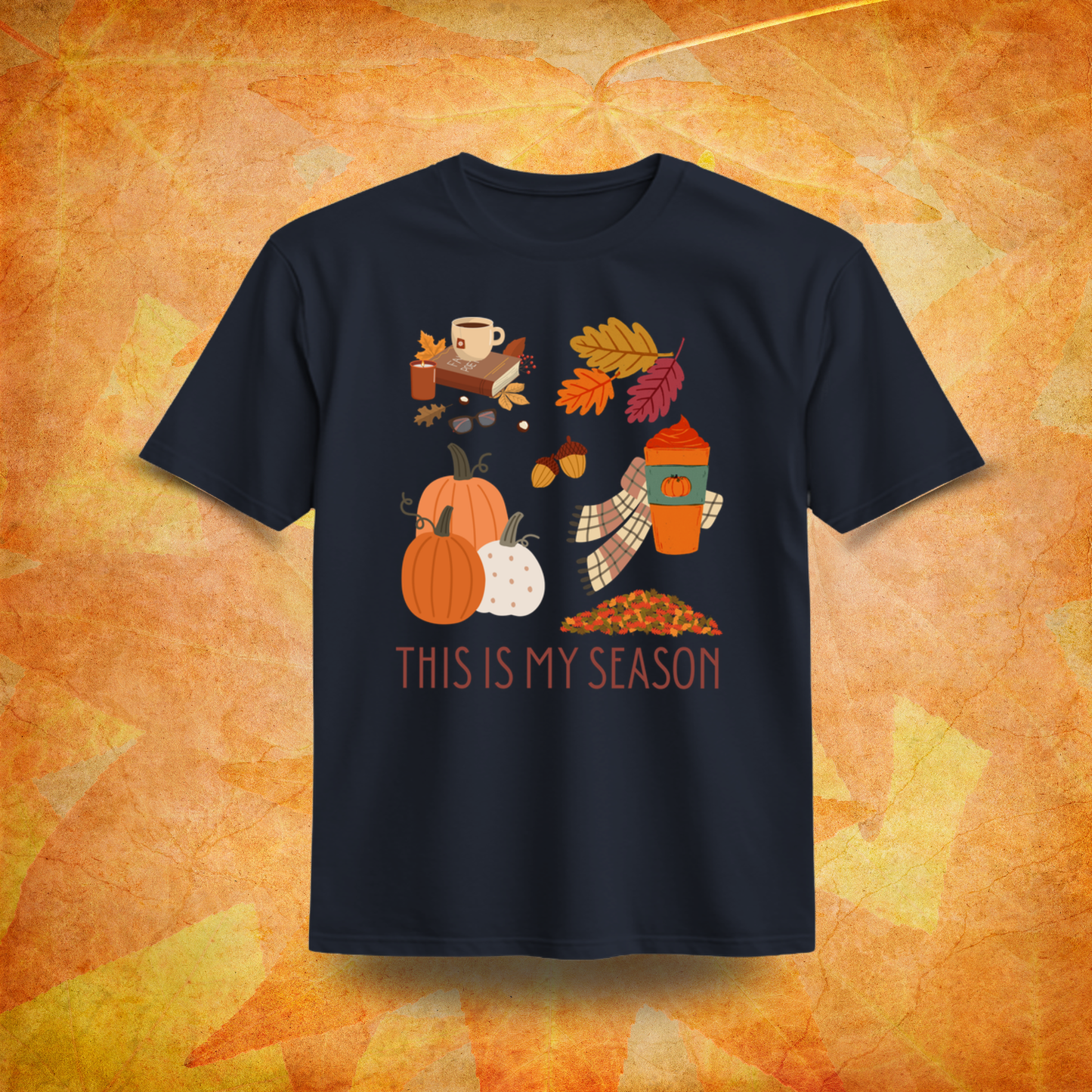 This Is My Season Organic Cotton T-Shirt – Fall Cozy Vibes Pumpkin Latte Tee
