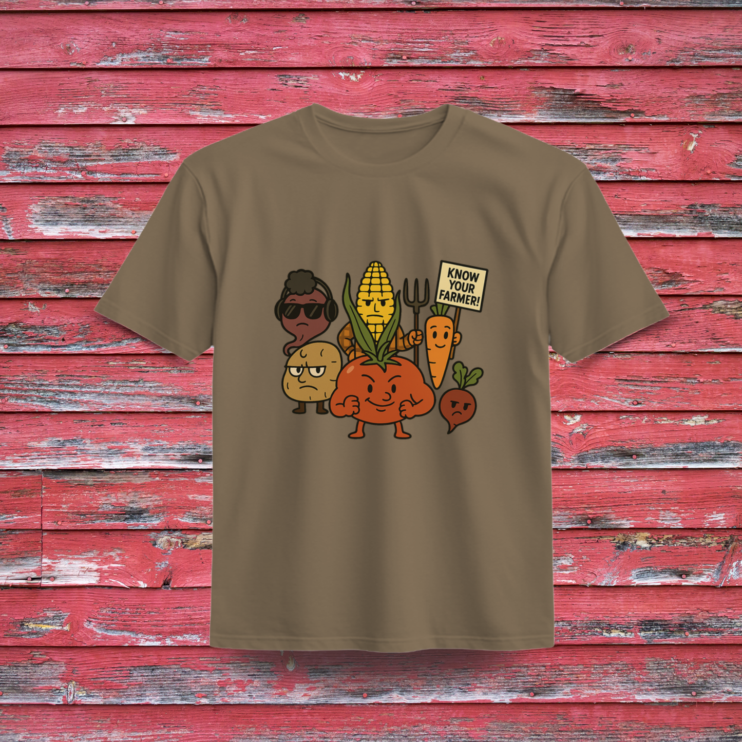 "Know Your Farmer" Veggie Gang 100% Organic Cotton T-Shirt