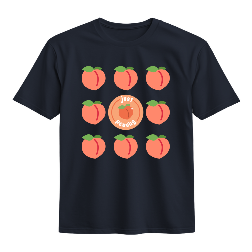 Just Peachy T Shirt Navy
